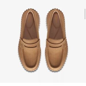 clarks torhill penny light tan suede loafer